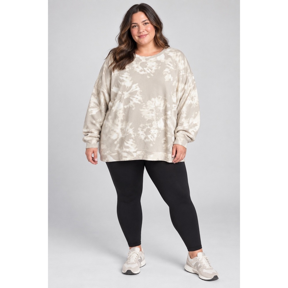 Athleta Balance  Sweatshirt Women 3X Printed PulloverTie Dye Crewneck Oversized